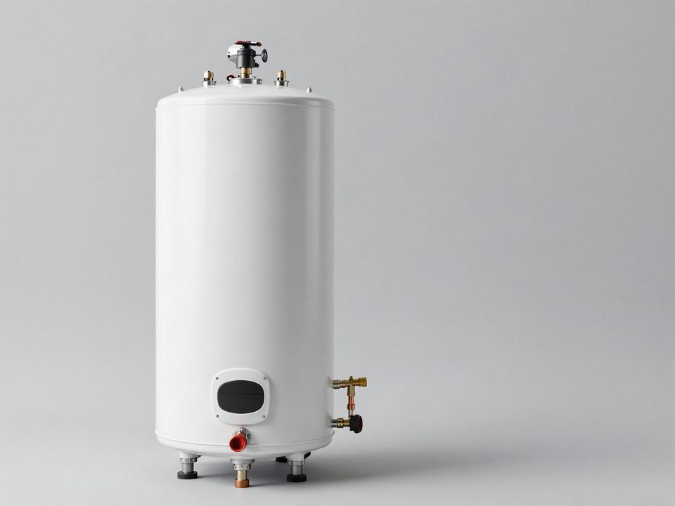 Illustration of a tank water heater (not a specific brand or model)